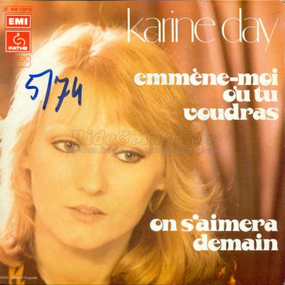 Karine Day, une chanteuse française des années 1970 avec son titre emblématique "emmène moi où tu voudras"