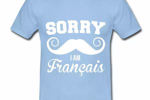 T shirt bleu ciel pour hommes Sorry i am Français, humour français B