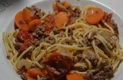 Spaghettis carottes  viande hachée cookeo recette