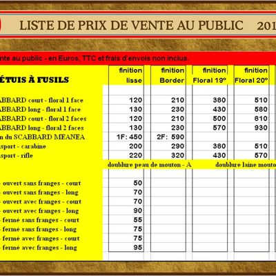 LISTE DE PRIX DES ARTICLES F. JAVELOT.