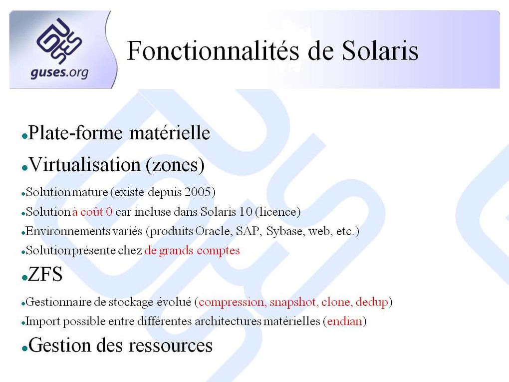 Présentation effectuée lors de la commission AUFO du 15 décembre 2011. Sujet de la commission : Unix vs Linux.