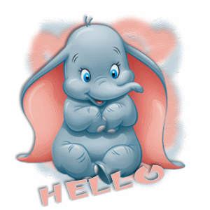 Hello - Dumbo - Eléphant volant - Disney - Dessin animé - Gif animé - Gratuit