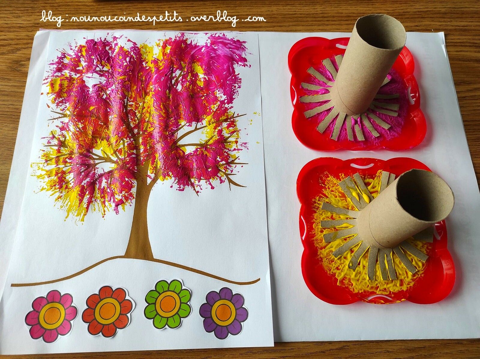 Activité Sur Le Printemps Maternelle Arbre du Printemps peinture .. - Le blog de nounoucoindespetits