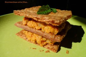 Dahl de lentilles corail façon millefeuille