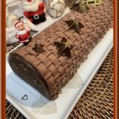 Bûche au chocolat et caramel au beurre salé