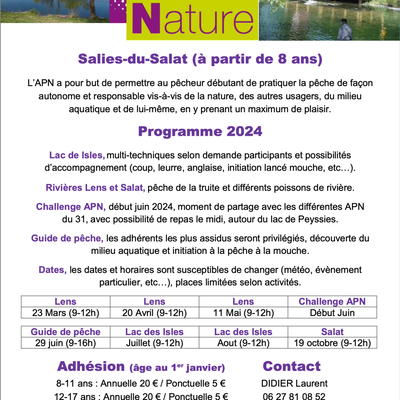 L'ATELIER PÊCHE NATURE 2024 DE L'AAPPMA DU BAS SALAT