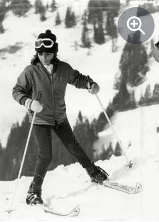 Gstaad, March1968 Liza putting on her ice skates - Liza skiing - Richard Burton, Liza Todd and Rex Harrison. 