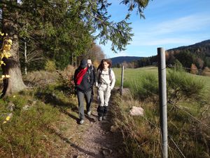 Nous repartons avec une bonne descente vers le village de Seebach. Quelques passages hors piste.