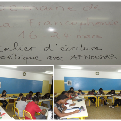 3éme 4ème Journée d'atelier d'écriture autour des dix mots de la francophonie au Lycée Français de Lomé, et la Bibliothèque AKPLANU par Ap'nondas