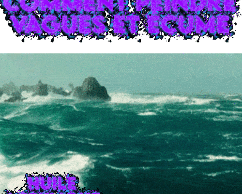 Dessin et peinture - vidéo 3973 : Comment peindre vagues et écume par mauvaise mer 2/3 ? - huile ou acrylique.