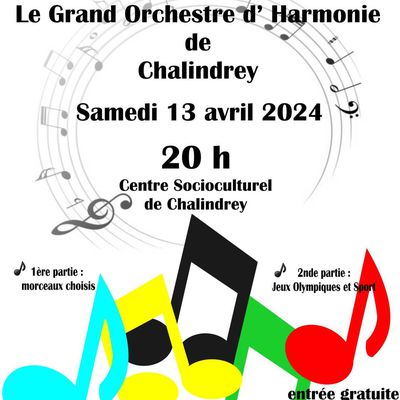 ENVIE DE SORTIR - Concert Annuel de l'Orchestre d'Harmonie de La Lyre de Chalindrey le samedi 13 avril 2024