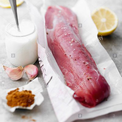 Filet mignon (léger)  à la moutarde et oignon rouge 