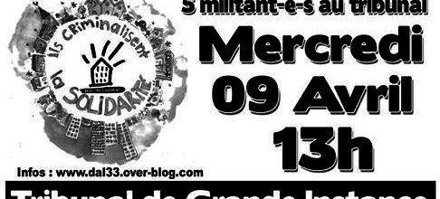 Rassemblement de soutien aux prévenu-e-s du D.A.L 
