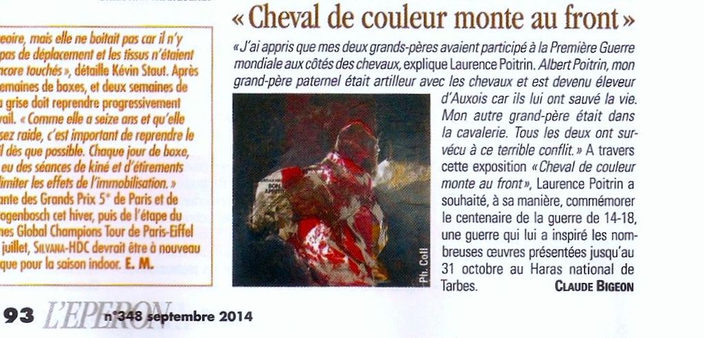 L'Eperon septembre 2014 - Article de Claude Bigeon