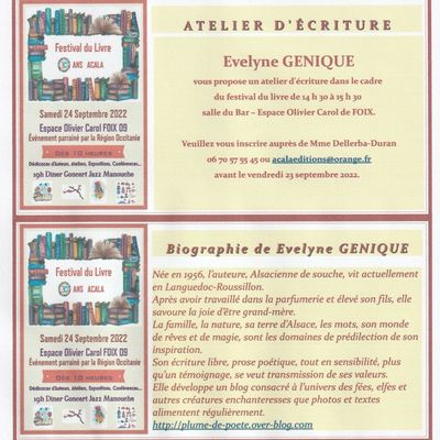 Mon premier Atelier D'écriture officiel ... 