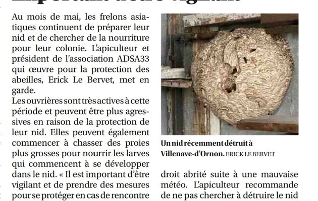 ADSA33  encore à l honneur  sur le journal du sud ouest