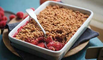 Crumble pommes/framboises 