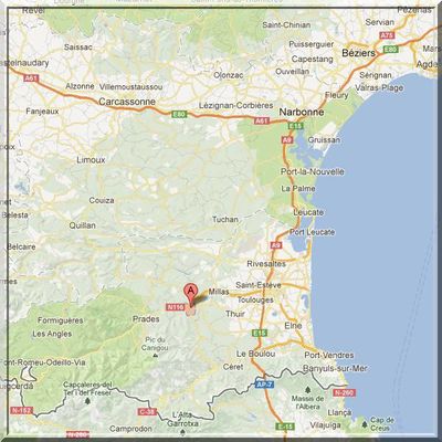 Pyrénées Orientales - Bouleternère - Position cité sur carte