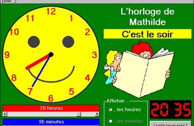 Logiciel pour l'apprentissage de l'heure : l'Horloge de Mathilde