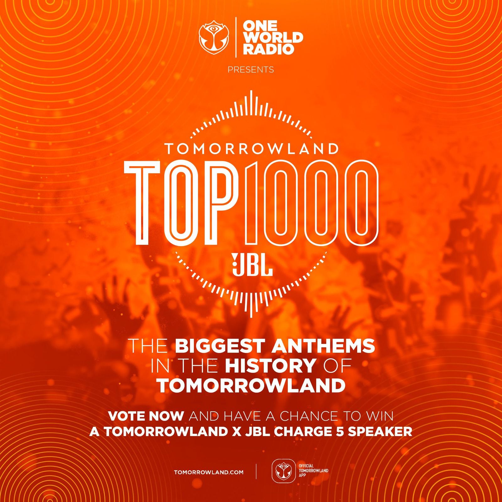 Tomorrowland top 1000 - vote for your favourite anthems, dj, trance, housemusic, progressive, dance, festival, edm