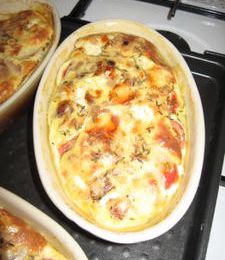 Clafoutis chèvre-tomate