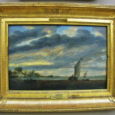 Salomon Van Ruysdael, La Marine d'or ; soleil couchant
