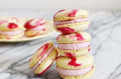 Macarons Marbré, Framboise 