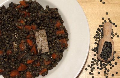 Lentilles aux carottes et tofu fumé