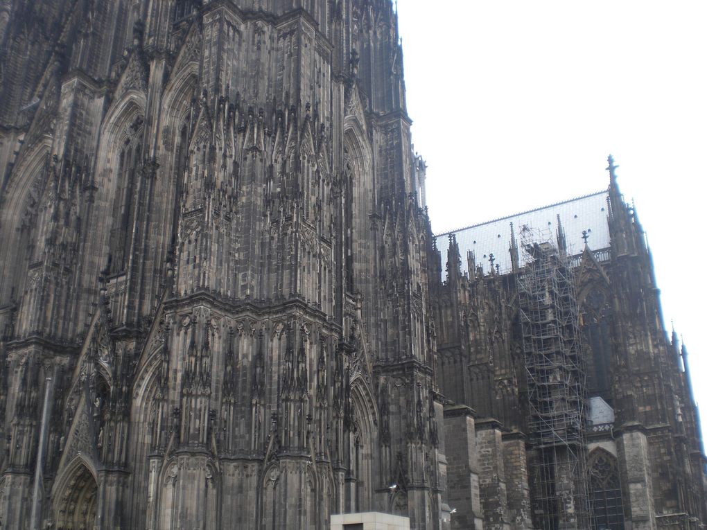 1ere visite de la cathedrale de Cologne : on se sent tout petit. (parenthese historique : c´est le seul batiment ou presque qui a ete epargne par la 2eme guerre mondiale)