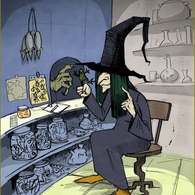 Halloween et sorcières en peinture et illustrations -  sorcière - Malliako