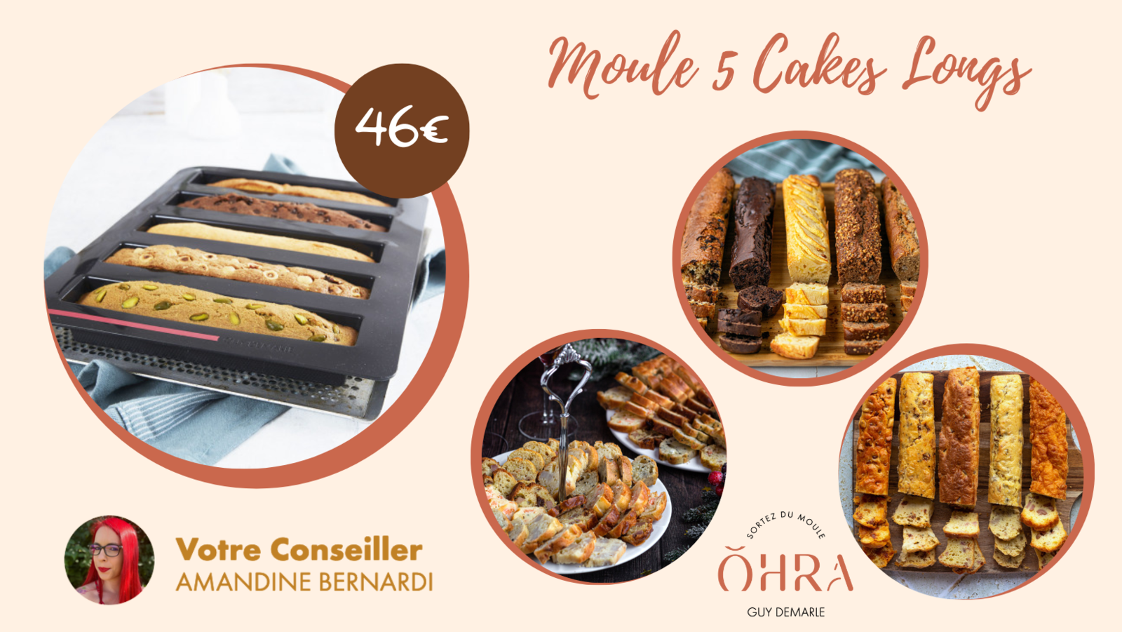 Farandole de cakes salés - Moule 5 cakes - Demarle - La Cuisine