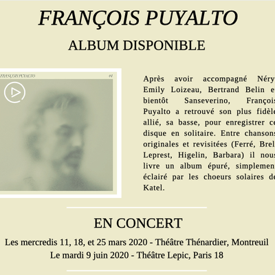 François Puyalto : album disponible + clip ! / ACTUALITE MUSICALE