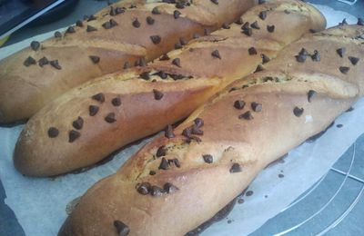 baguettes viennoises aux pepites de chocolat