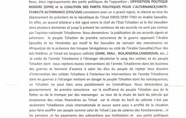Voyage d'Idriss Deby en Arabie Saoudite: les partis politiques au Tchad s'étonnent du silence