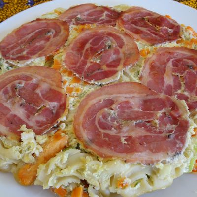 GÂTEAU DE PÂTES AUX LÉGUMES