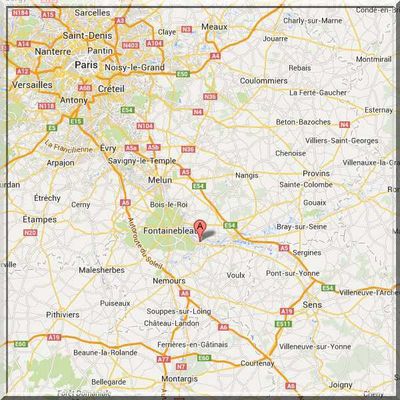 Seine et Marne - Moret sur Loing - Position ville sur carte