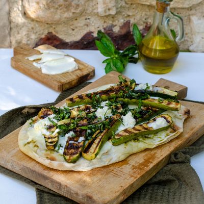 Pinsa courgettes grillées mozzarella