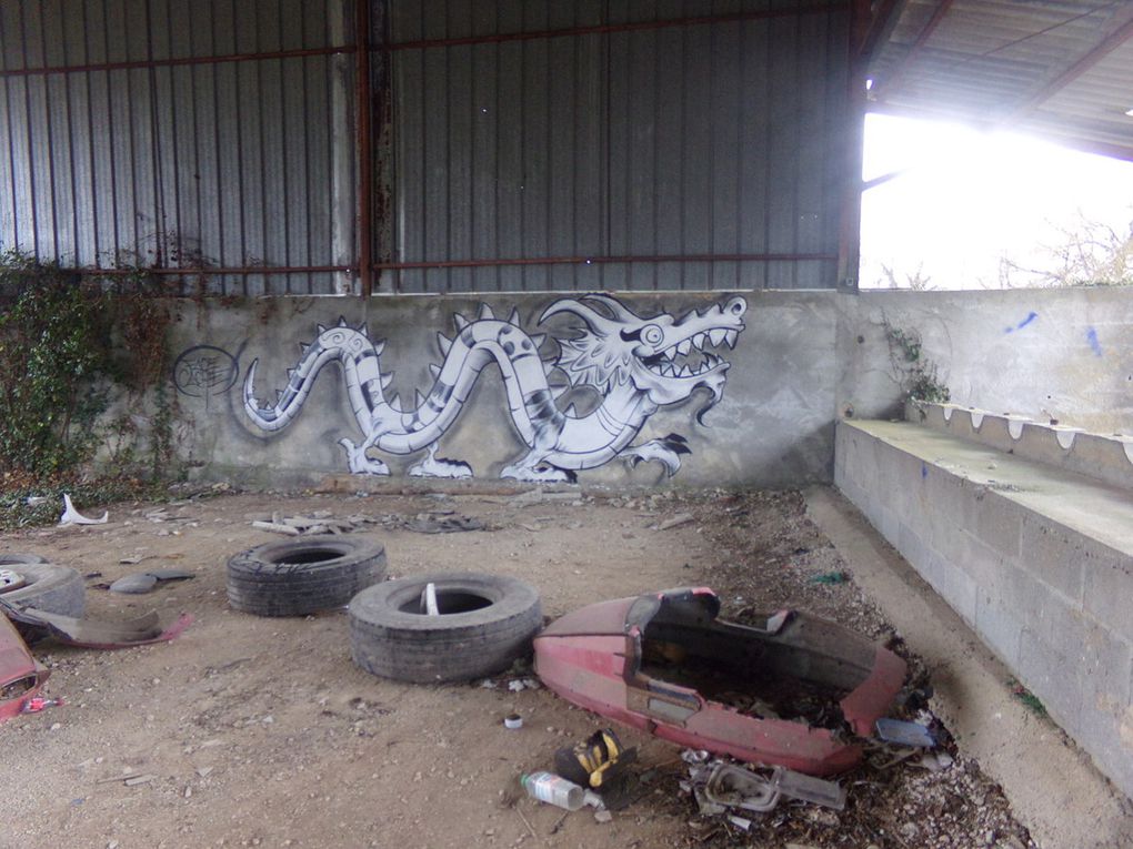 Bombes sur les murs et pinceaux sur toile pour allez de la pénombre à la clarté.