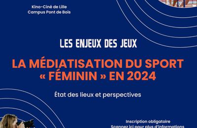 Une journée d'études sur la médiatisation du sport "féminin" en 2024 au Kino-ciné de Lille les 30 et 31 mai 2024