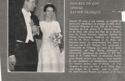 Dans le Morbihan: Anne-Françoise Desgrées du Loû épouse Xavier Franque [Point de vue? - date estimée]