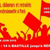 JEUDI 28 JUIN 2018 : Manifestation interprofessionnelle à Paris - 14 h Bastille jusqu'à République [ Appel CGT -Solidaires- FO - UNEF - UNL- FIDL]