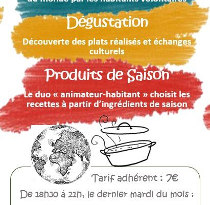 Reprise Atelier CUISINE DU MONDE mardi 27 nov. Inscription obligatoire