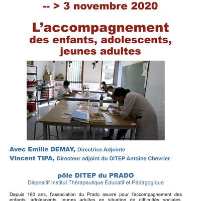Les mardis du Prado : 3 novembre 2020 - L’accompagnement des enfants, adolescents, jeunes adultes