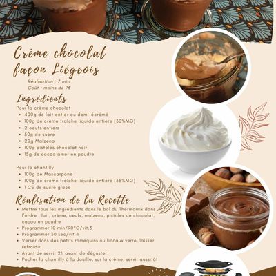 Crème chocolat façon Liégeois au Thermomix