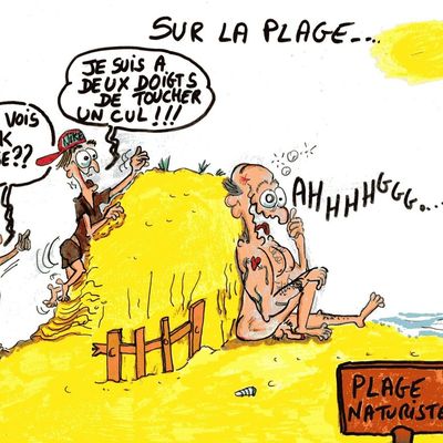 dessin le naturisme c'est peinard,dessin lacai...
