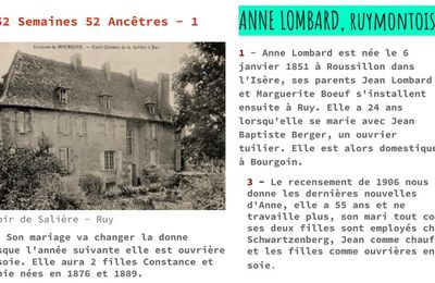 52 Semaines 52 Ancêtres - Les femmes de Janvier