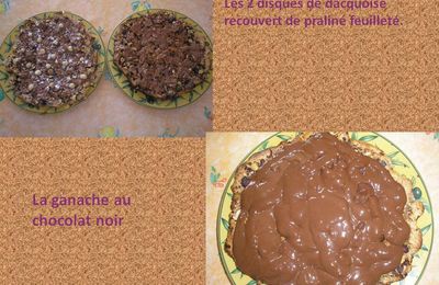 Dacquoise aux noisettes et ganache chocolat