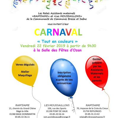 La communauté de communes Bresse et Saône organise à Ozan un carnaval pour les enfants de son territoire. 