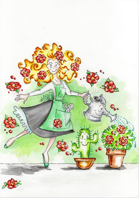 Ma maman est fleuriste Mon papa est dompteur - Illustrations