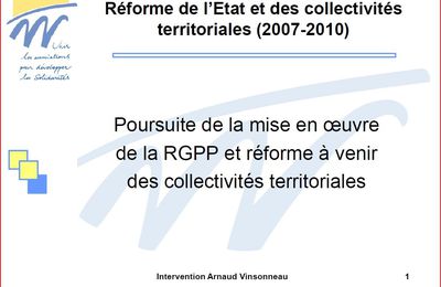20/03/2010 -Réforme de l’Etat et des collectivités territoriales (2007-2010)